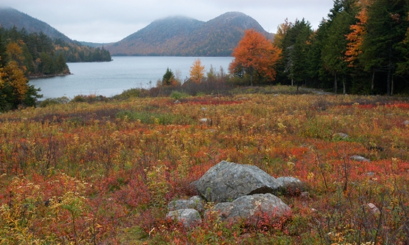 Acadia National Park Maine Jordan Pond Bubble Mountains